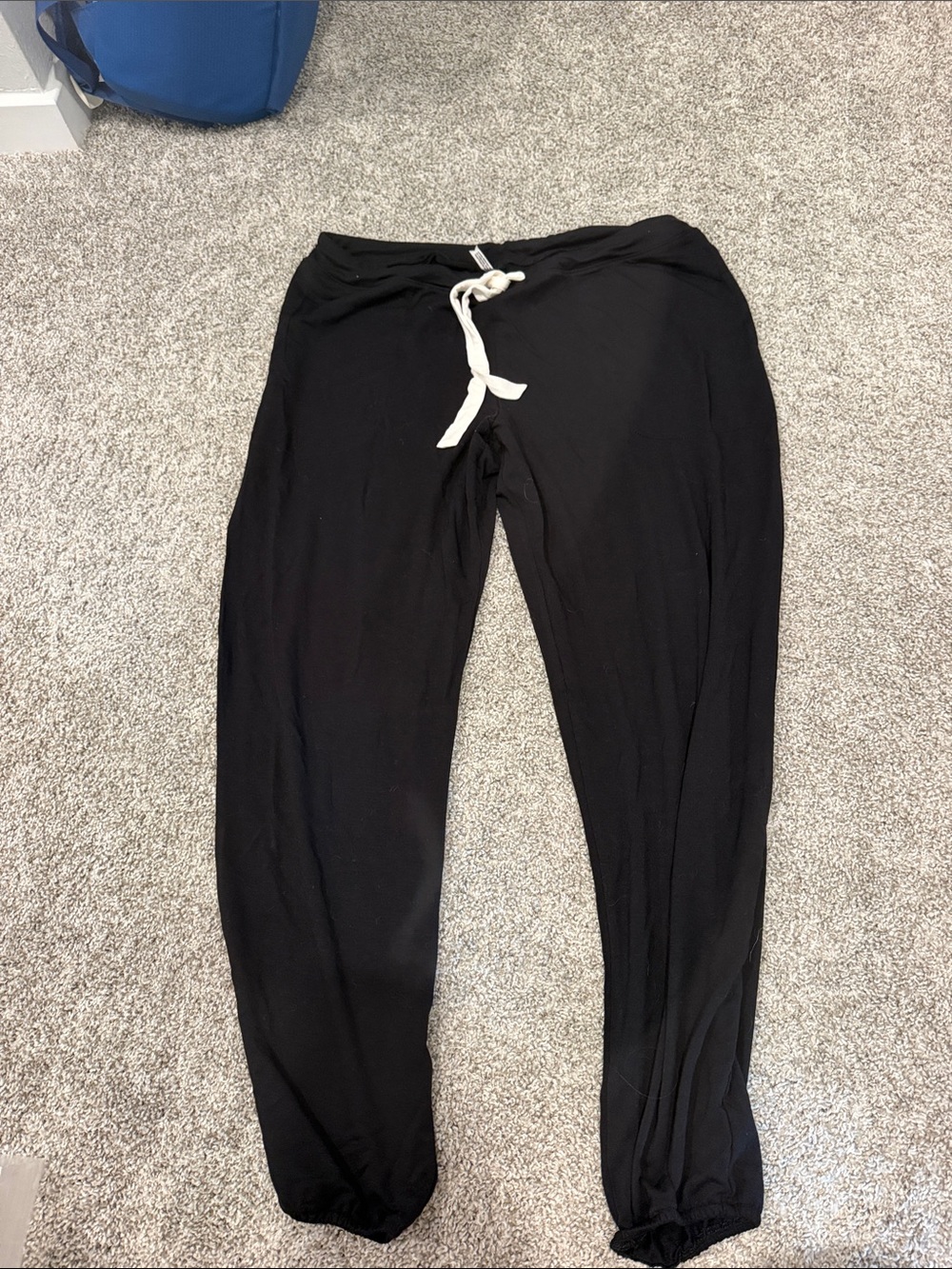 Soma Black Jogger Sweatpants with White Drawstring